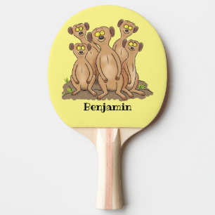 Raquete De Ping Pong Imagem animada da família Meerkat