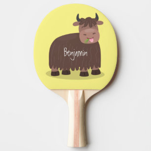 Raquete De Ping Pong Imagem animada de relva feliz comendo iaque engraç