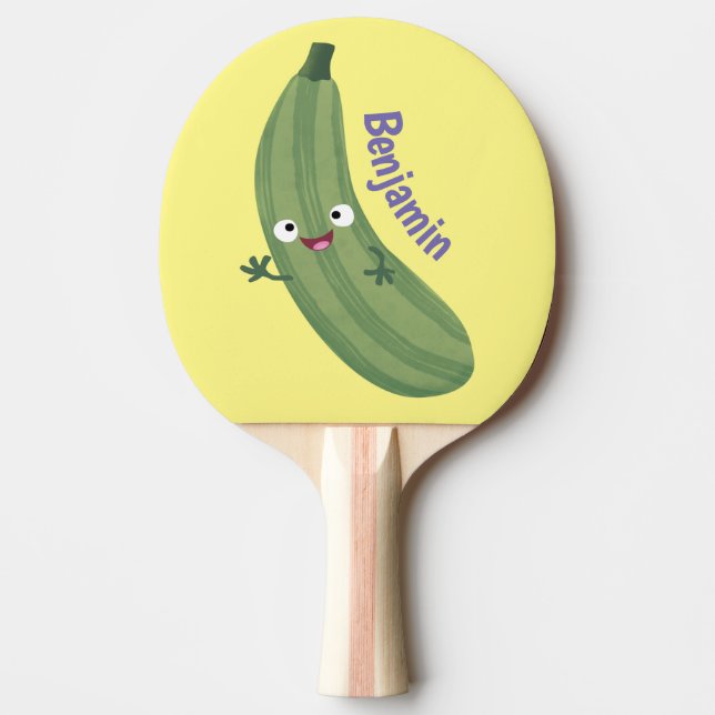Raquete De Ping Pong Imagem de animação feliz da abobrinha (Frente)
