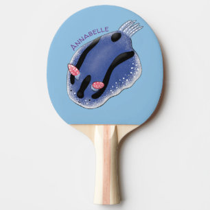 Raquete De Ping Pong Imagem de desenho animado azul-nudibranch bonito