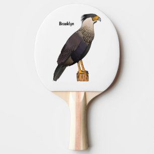 Raquete De Ping Pong Imagem de desenho animado de aves de caracara enca