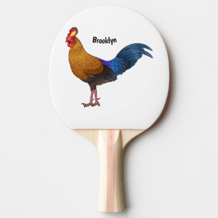 Raquete De Ping Pong Imagem de desenho animado de aves de junglefowl no