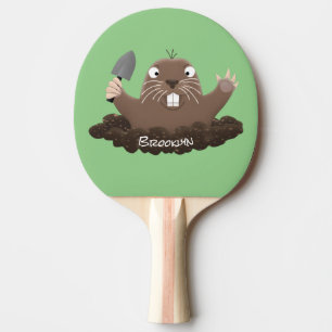 Raquete De Ping Pong Imagem de desenho animado de bolso engraçado