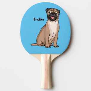Raquete De Ping Pong Imagem de desenho animado de cachorro feliz e engr