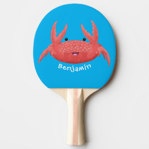 Raquete De Ping Pong Imagem de desenho animado de caranguejo vermelho-b