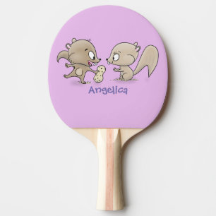 Raquete De Ping Pong Imagem de desenho animado de esquilos engraçados