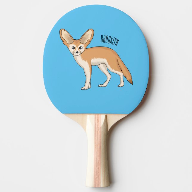 Raquete De Ping Pong Imagem de desenho animado de fennec fox (Frente)