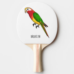 Raquete De Ping Pong Imagem de desenho animado de papagaio feliz e boni