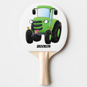 Raquete De Ping Pong Imagem de desenho animado de trator fazenda verde-