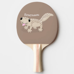 Raquete De Ping Pong Imagem de desenho animado de uma lagartixa pintada
