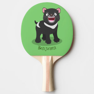 Raquete De Ping Pong Imagem de desenho animado do demônio da Tasmânia,
