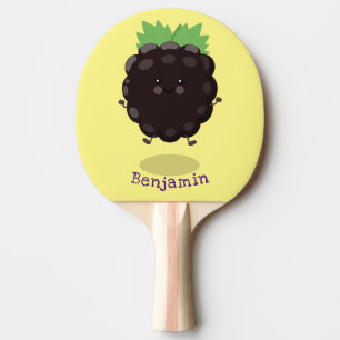 Raquete De Ping Pong Imagem de desenho animado roxo de amora doce e fel