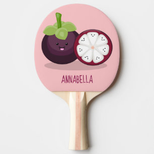 Raquete De Ping Pong Imagem de desenho animado roxo e bonito