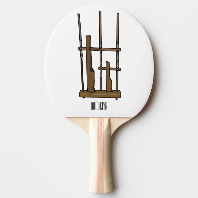 Raquete De Ping Pong Imagem de desenhos angklung (Frente)