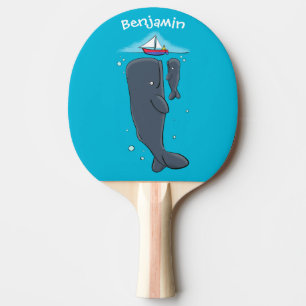 Raquete De Ping Pong Imagem de desenhos animados de baleias-brancas e e