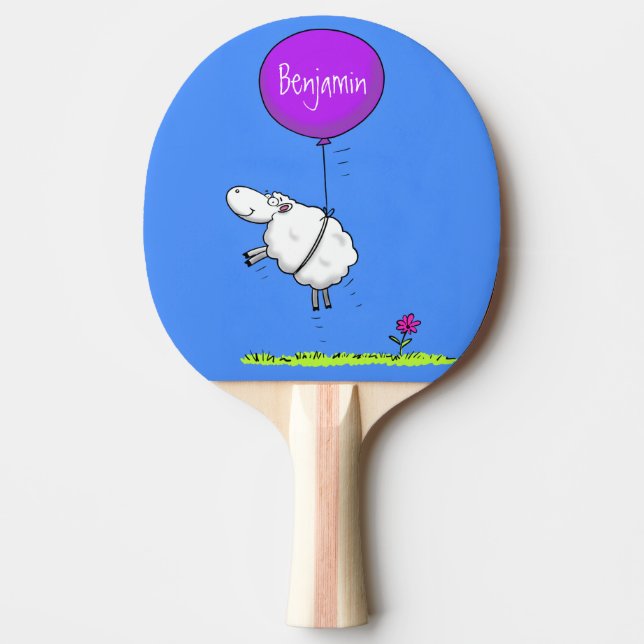 Raquete De Ping Pong Imagem de humor de desenho animado de balão de ove (Frente)