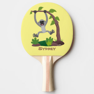 Raquete De Ping Pong Imagem do desenho animado em forma de fita, feliz