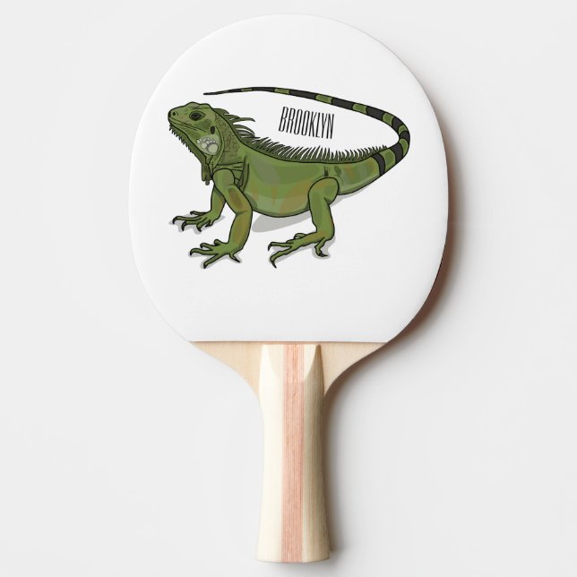 Raquete De Ping Pong Imagem do desenho de Iguana (Frente)