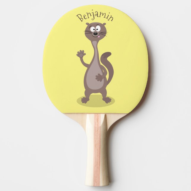 Raquete De Ping Pong Imagem engraçada de desenho animado (Frente)