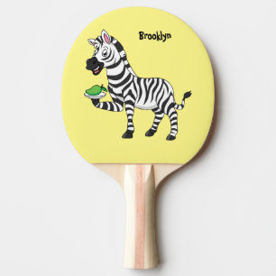 Raquete De Ping Pong Imagem engraçada de desenho animado de zebra
