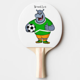Raquete De Ping Pong Imagem engraçada do desenho animado do jogador de