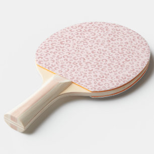Raquete De Ping Pong Impressão Animal Leopard Glitter Dourada Elegante