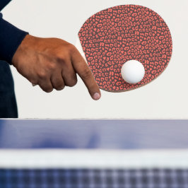 Raquete De Ping Pong Impressão Coral Brown Leopardo