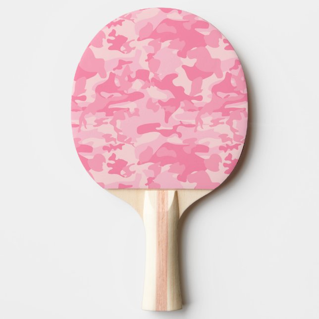 Raquete De Ping Pong Impressão de Camo Rosa Bonito (Frente)