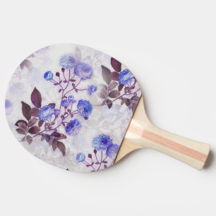 Raquete De Ping Pong Impressão de Flor Roxo bonito