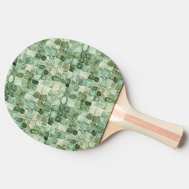 Raquete De Ping Pong Impressão de Jacaré Verde     (Lateral)