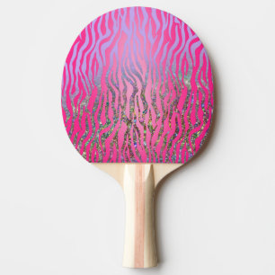Raquete De Ping Pong Impressão de Tigre Rosa Meio Glitter