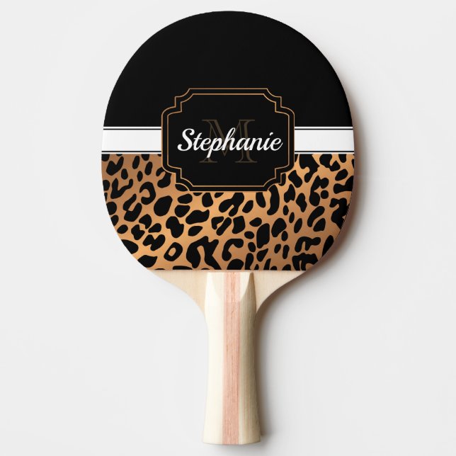 Raquete De Ping Pong Impressão do Leopardo Bonito (Frente)