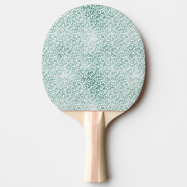 Raquete De Ping Pong Impressão do Leopardo Branco da Menina (Frente)