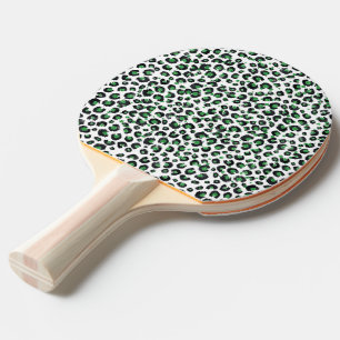 Raquete De Ping Pong Impressão em animais-leopardo preto brilhante verd