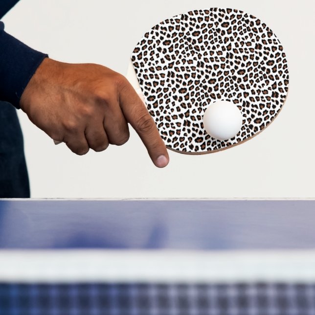 Raquete De Ping Pong Impressão Leopardo Branco (Insitu)