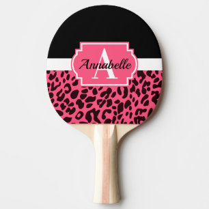 Raquete De Ping Pong Impressão Leopardo Rosa