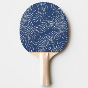 Raquete De Ping Pong Impressão Orgânico Topográfico da Linha da Terra.