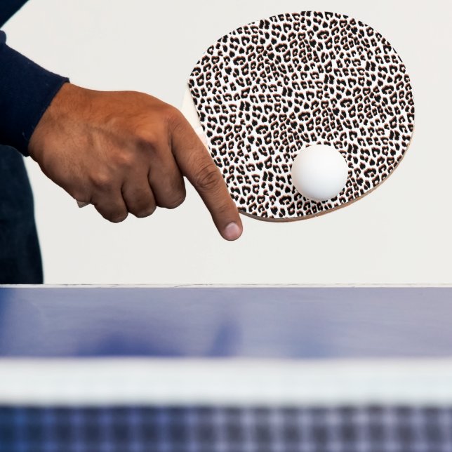 Raquete De Ping Pong Impressão Preta Castanho e Leopardo Branco (Insitu)