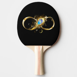 Raquete De Ping Pong Infinidade com a pena Pavão de Ouro