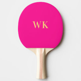 Raquete De Ping Pong Iniciais Mínimos, Rosa-Quente, Monogramados