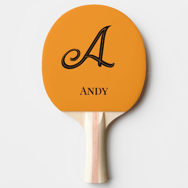 Raquete De Ping Pong Initial Personalized Elegant Monogram (Frente)