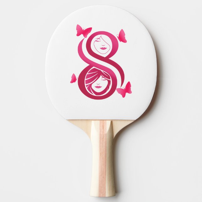 Raquete De Ping Pong , International Women’s Day (Frente)