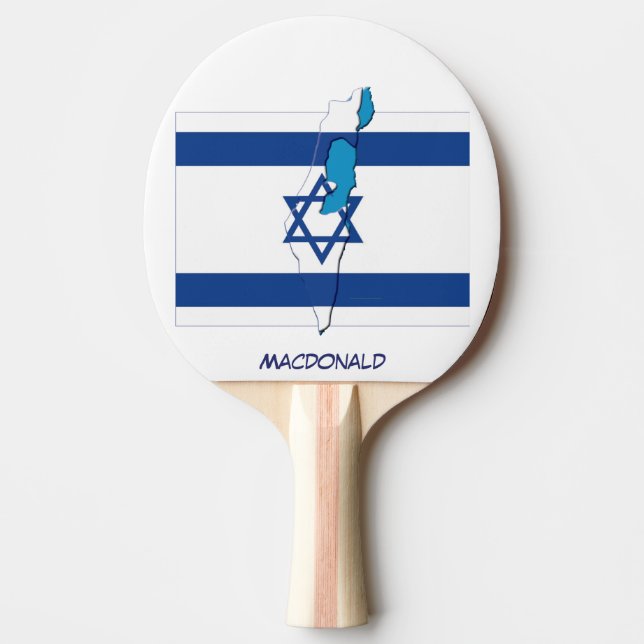 Raquete De Ping Pong ISRAEL FLAG & MAP Personalizado (Frente)