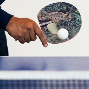 Raquete De Ping Pong Jaguar Na Tinta De Óleo Da Floresta, Ping Pong Pad