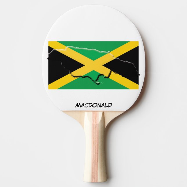 Raquete De Ping Pong JAMAICA FLAG & MAP Personalizado (Frente)