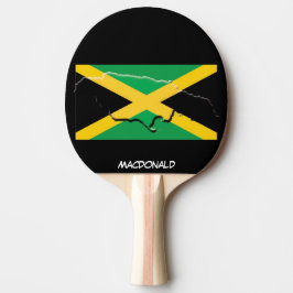 Raquete De Ping Pong JAMAICA FLAG & MAP Personalizado BLACK