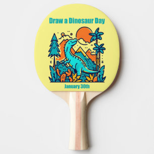 Raquete De Ping Pong Jan 30 - Desenhar a Dinossauro