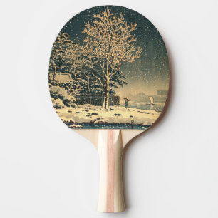 Raquete De Ping Pong Japão Feudal Dia de Inverno, Rio Sumida na Neve