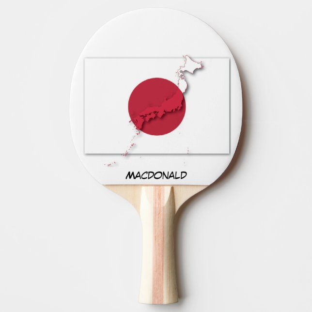 Raquete De Ping Pong JAPÃO FLAG & MAP Hinomaru personalizado (Frente)