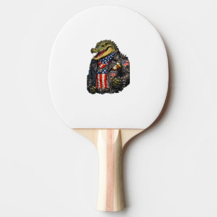 Raquete De Ping Pong Jaqueta de Couro de Motoqueiro Jacaré Patriótico F